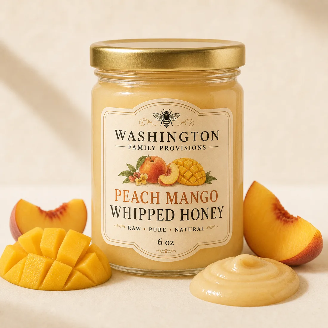 Peach Mango Creamed Honey