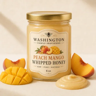 Peach Mango Creamed Honey