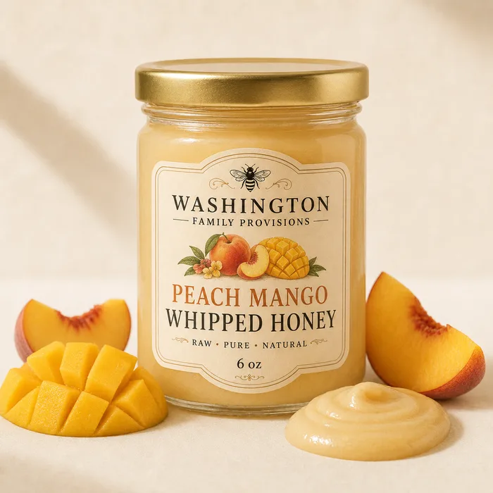 Peach Mango Creamed Honey
