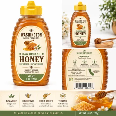 Raw Organic Honey 8 oz