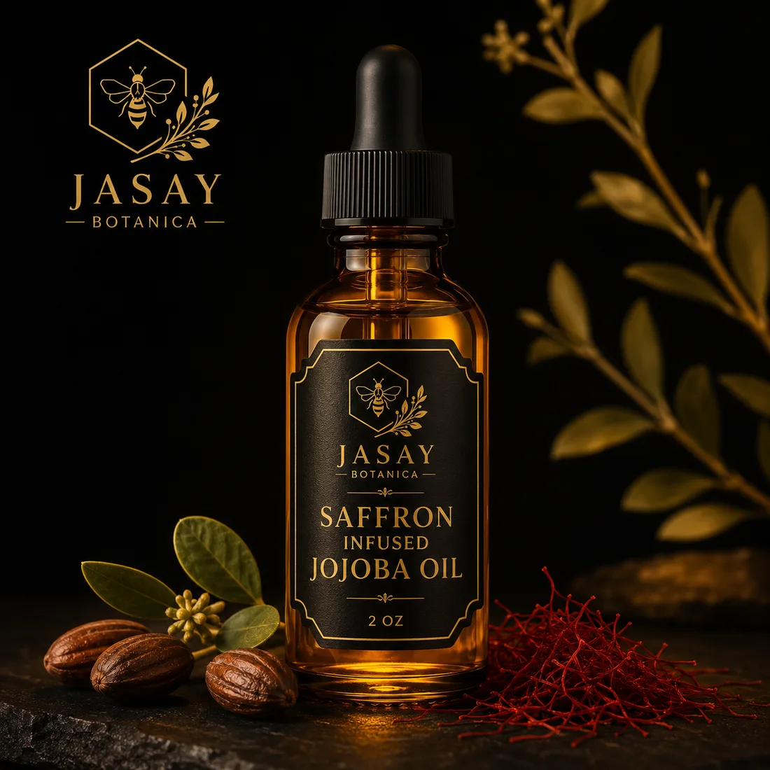 Saffron & Rose Infused Jojoba Oil 2 oz