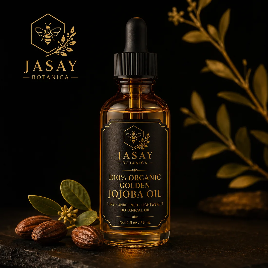 100% Organic Golden Jojoba Oil 2 oz